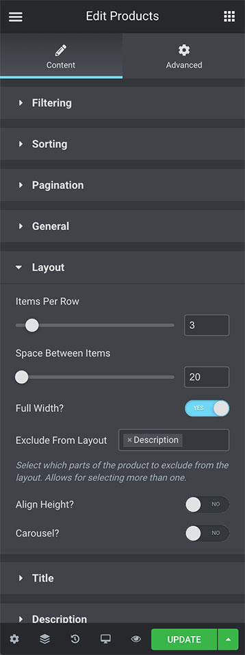 ShopWP Pro Elementor Module Title Settings