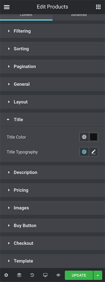 ShopWP Pro Elementor Module Description Settings