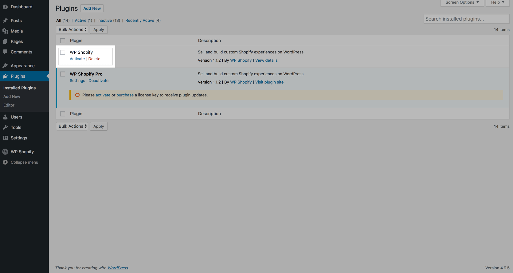 WP Shopify Pro Upgrade Guide Step 5 - Remove