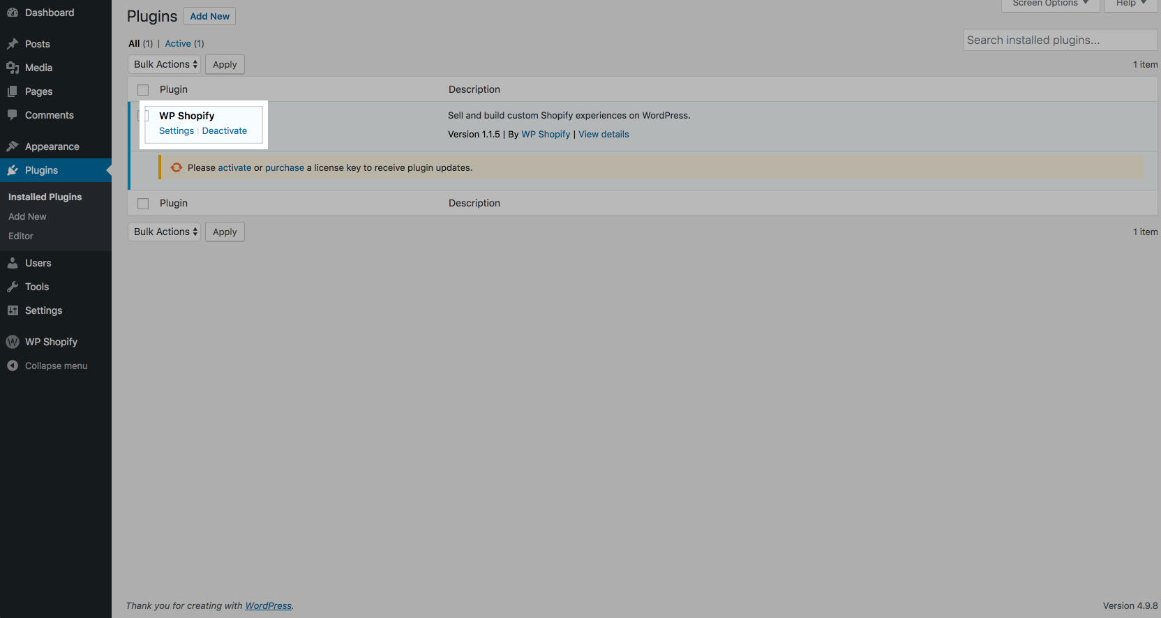 WP Shopify Pro Upgrade Guide Step 3 - Install