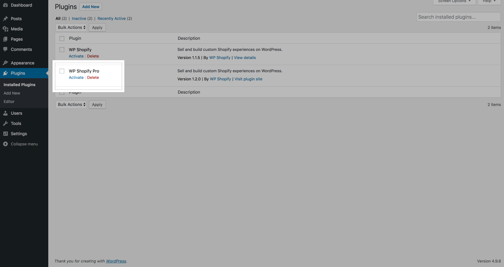 WP Shopify Pro Upgrade Guide Step 4 - Activate