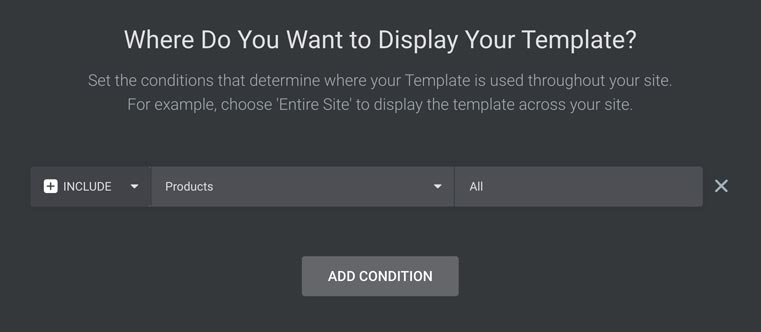 How to determine where the Elementor template displays?