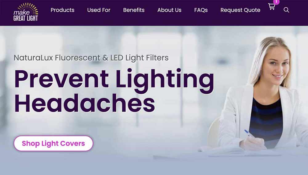 Make Great Light homepage screenshot